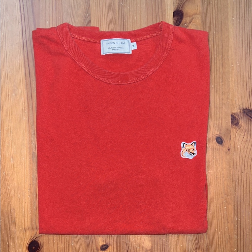 MAISON KITSUNE Red Short Sleeve Tee